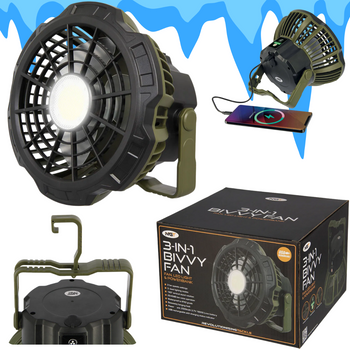 Wentylator Lampa Wiatrak Mały do Namiotu Powerbank NGT Dynamic Fan & Light