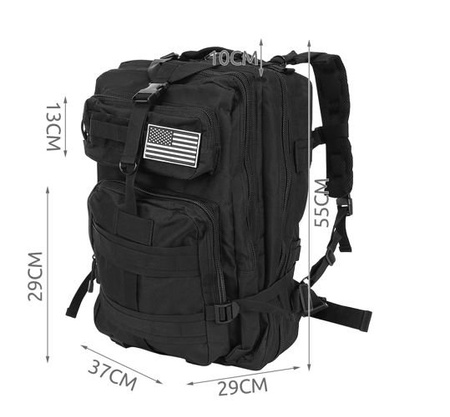Plecak militarny policyjny duży 38L XL HQ czarny