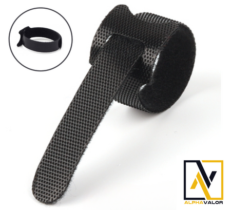 Rzep do Wędki Opaska do Spinania 15cm x1 MOCNY RZEP Czarny 1szt AV
