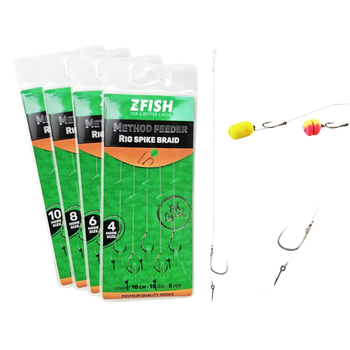Przypony Method Feeder Bagnet Igła Karpiowe Plecionka Hak 10 ZFISH 5 szt