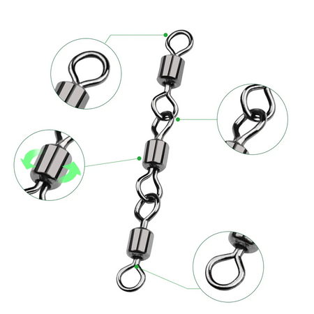 Krętliki do Dozbrojek Potrójne Jaws Triple Swivels 6 3,3 cm 10 sztuk AV