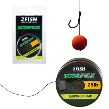 Plecionka Przyponowa Tonąca 25 lb 20 m Scorpion Zielono-Brązowa Camo ZFISH