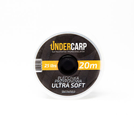 Plecionka przyponowa 25 lbs 20 m ULTRA SOFT brązowa Undercarp