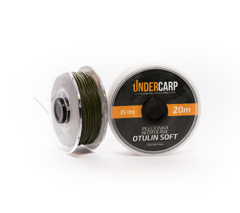 Plecionka przyponowa w otulinie 35 lbs 20 m OTULIN SOFT – zielona UnderCarp