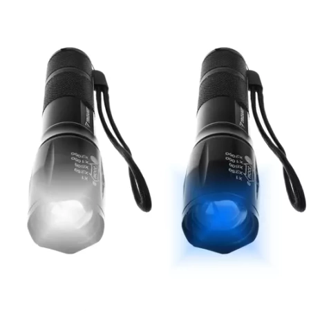 Latarka LED UV Taktyczna Akumulatorowa Mocna Etui