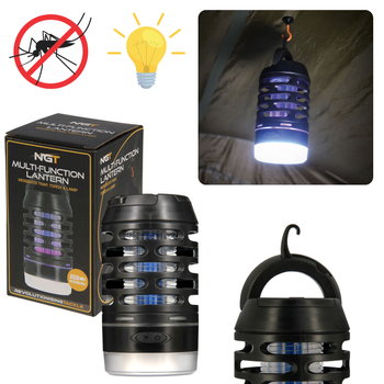 Lampa Turystyczna Pułapka na Komary Owady do Namiotu NGT Zawieszana 3w1