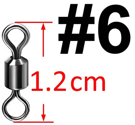 Krętlik Wędkarski Karpiowy Roz 6 12mm Krętliki x10 AV