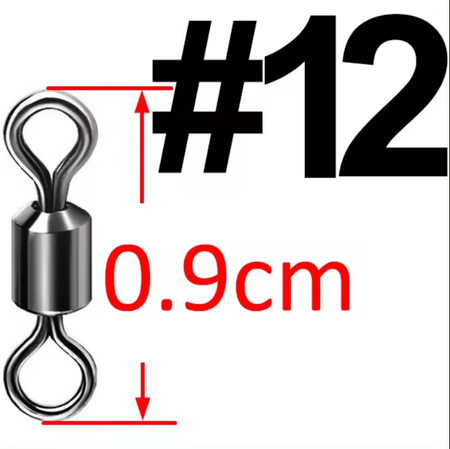 Krętlik Wędkarski Karpiowy r 12 9,0mm Krętliki x10 AV