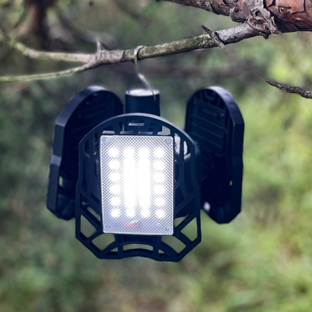 Lampa Turystyczna Kempingowa Solarna z Haczykiem Akumulatorowa z Pilotem