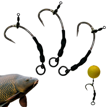 Przypon Ronnie Rig Karpiowy Curve Shank 4 Gotowy Uzbrojony Hak 3 sztuki