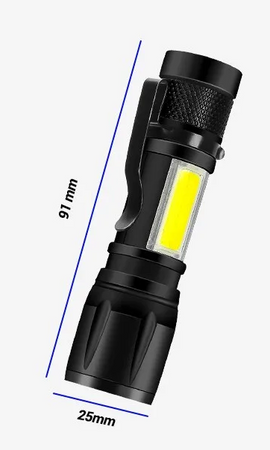Latarka LED Taktyczna Akumulatorowa Mocna USB Mini AV