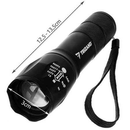Latarka LED Taktyczna Akumulatorowa Mocna USB Etui