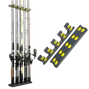 Stojak na Wędki Uchwyt Ścienny Pionowy Wieszak na 10 wędek Wędkarstwo