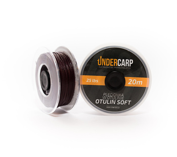 Plecionka przyponowa w otulinie 25 lbs 20 m OTULIN SOFT – brązowa UnderCarp