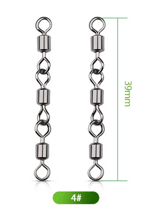 Krętliki do Dozbrojek Potrójne Jaws Triple Swivels 4 3,9 cm 10 sztuk AV
