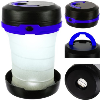 Lampa turystyczna składana 2w1 biały LED niebieska obudowa