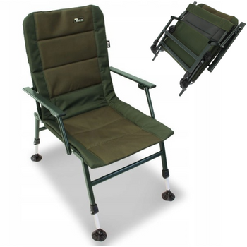 Krzesło wędkarskie fotel karpiowy z podłokietnikami NGT XPR składany khaki