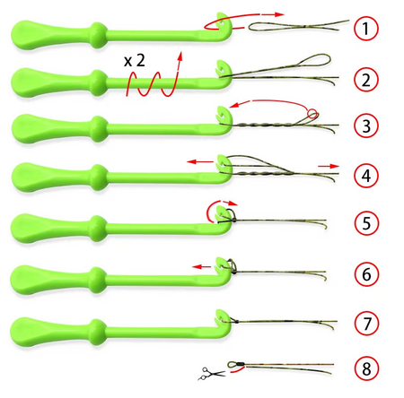 Przyrząd do wiązania pętli Loop Tyer z wypychaczem żółty 14 cm 1 szt