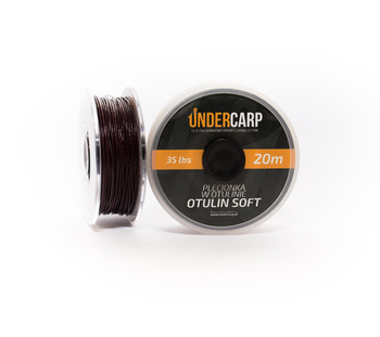 Plecionka przyponowa w otulinie 35 lbs 20 m OTULIN SOFT – brązowa UnderCarp