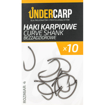 Haczyki Bezzadziorowe Karpiowe Haki CURVE SHANK 4 UnderCarp