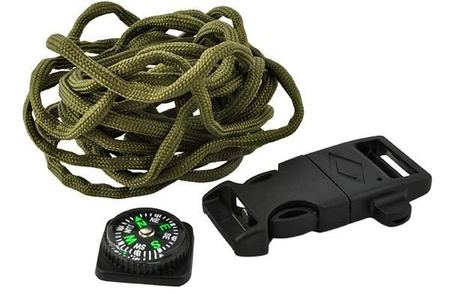Bransoletka Paracord Survival 5w1 Krzesiwo Kompas
