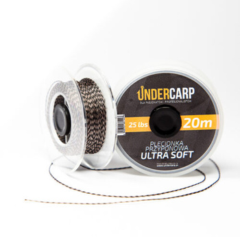 Plecionka przyponowa 25 lbs 20 m ULTRA SOFT brązowa Undercarp