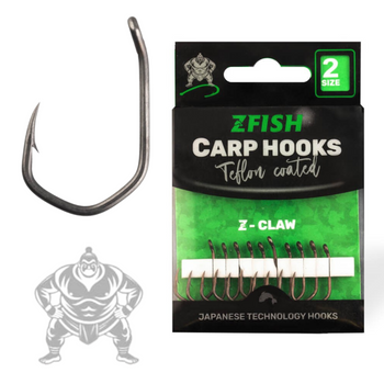 Haczyki Karpiowe Haki Japońskie CLAW ZFISH rozmiar 4 10 szt Teflonowe