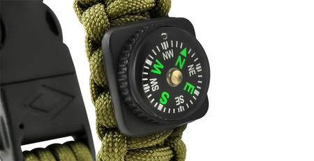 Bransoletka Paracord Survival 5w1 Krzesiwo Kompas