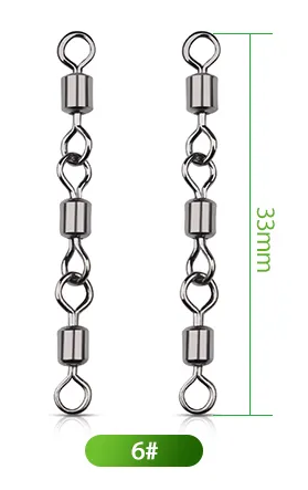 Krętliki do Dozbrojek Potrójne Jaws Triple Swivels 6 3,3 cm 10 sztuk AV