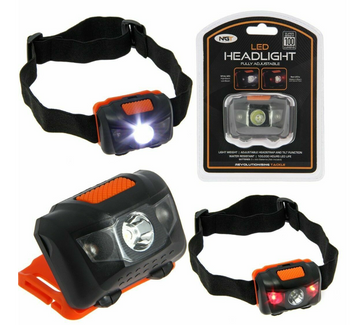 Czołówka Latarka Czołowa LED 3x Lampka Mocna NGT + Czerwone Światło