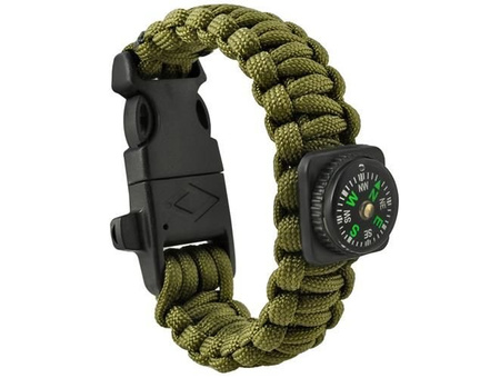Bransoletka Paracord Survival 5w1 Krzesiwo Kompas
