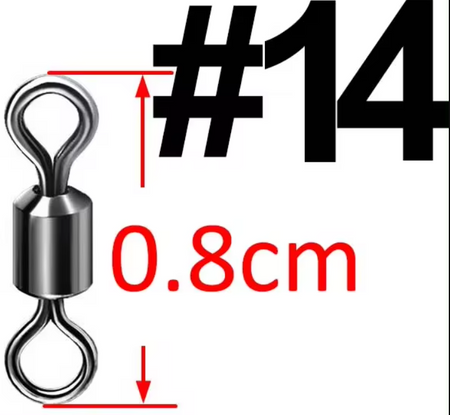 Mikro Krętlik Wędkarski Karpiowy r 14 8,0mm Krętliki x10 AV