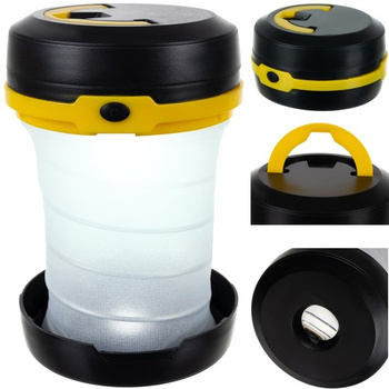 Lampa turystyczna składana 2w1 biały LED żółta obudowa