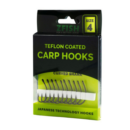 Haczyki Karpiowe Haki Japońskie CURVED SHANK Zfish rozmiar 4 10x Teflonowe