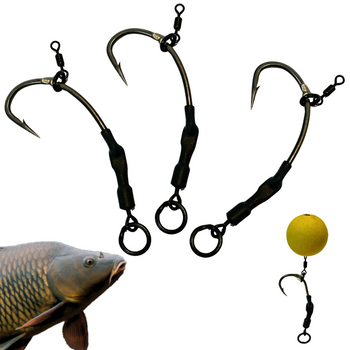 Przypon Ronnie Rig Karpiowy Curve Shank 6 Gotowy Uzbrojony Hak 3 sztuki