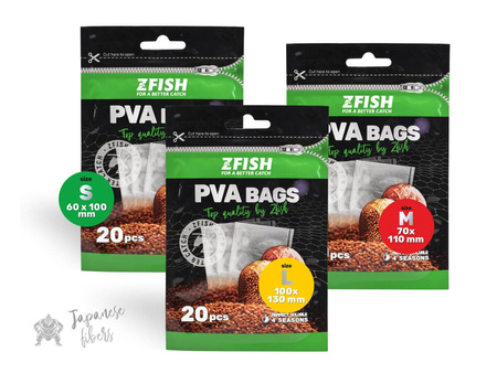 Woreczki PVA Worki 60x100mm 20 szt Wędkarskie Karpiowe 4 Seasons S ZFISH