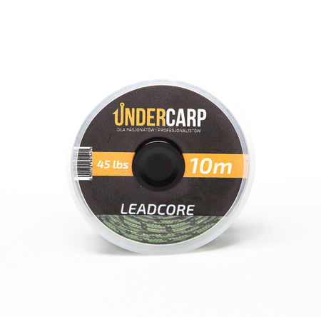 Leadcore 45 lbs 10 m Zielony Matowy Bardzo Mocny Ołowiany Rdzeń Undercarp