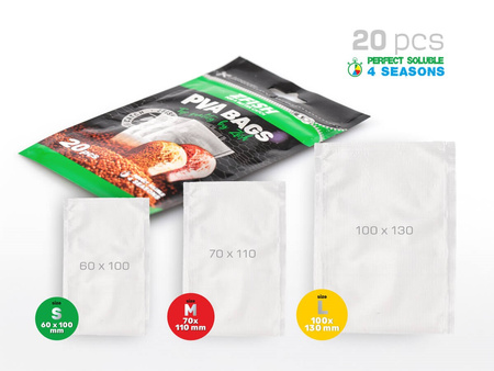 Woreczki PVA Worki 70x110mm 20 szt Wędkarskie Karpiowe 4 Seasons M ZFISH