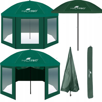 Duży Parasol wędkarski ze ściankami 2,4m wodoodporny Malatec namiot osłona