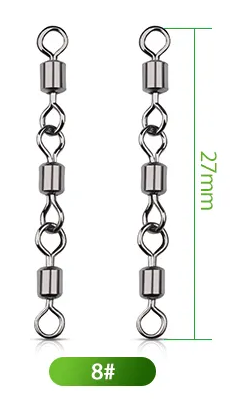 Krętliki do Dozbrojek Potrójne Jaws Triple Swivels 8 2,7 cm 10 sztuk AV
