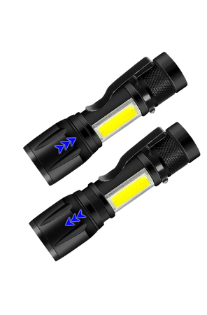 Latarka LED Taktyczna Akumulatorowa Mocna USB Mini AV
