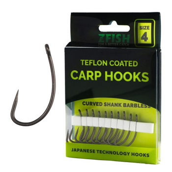 Haczyki Bezzadziorowe Karpiowe Haki Japońskie CURVED SHANK Zfish r 4 10 szt