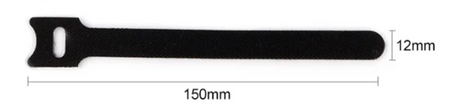 Rzep do Wędki Opaska do Spinania 15cm x1 MOCNY RZEP Czarny 1szt AV