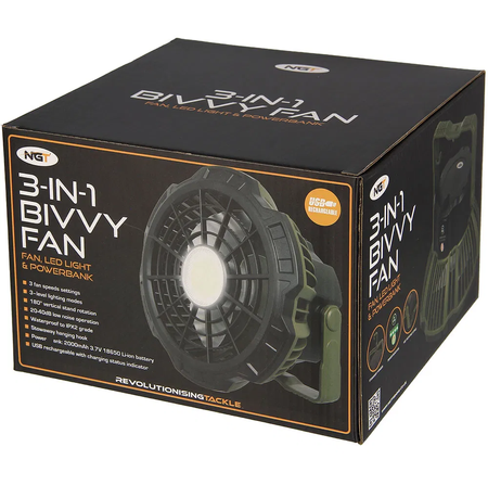 Wentylator Lampa Wiatrak Mały do Namiotu Powerbank NGT Dynamic Fan & Light