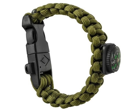 Bransoletka Paracord Survival 5w1 Krzesiwo Kompas