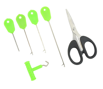 Zestaw Wędkarski Karpiowy Igła do Kulek Nożyczki Wiertło Zaciągacz NGT 6w1