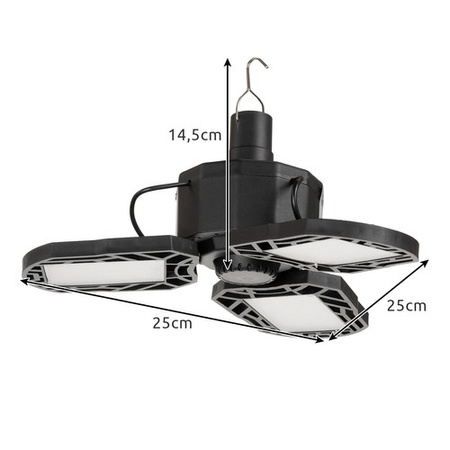 Lampa Turystyczna Kempingowa Solarna z Haczykiem Akumulatorowa z Pilotem