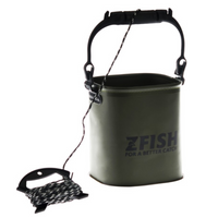 Wiadro Wędkarskie Składane 5L Karpiowe z Linką Miękkie Stabilne ZFISH