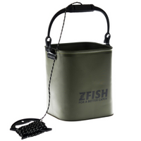 Wiadro Wędkarskie Składane 10L Karpiowe z Linką Miękkie Stabilne ZFISH