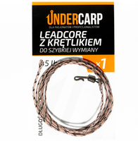 Leadcore z Krętlikiem do Szybkiej Wymiany 45 lbs 10 m Brązowy Undercarp 1x